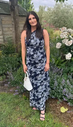 Scanlan Theodore Italian Floral Mesh Dress Navy Size 8 for rent on The Volte - image 4