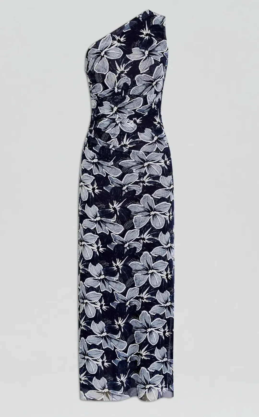 Scanlan Theodore Italian Floral Mesh Dress Navy Size 8 for rent on The Volte - main image