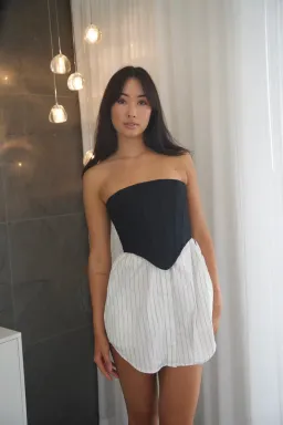 Dion Lee Internal Corset Mini Dress Black/White Size 6 for rent on The Volte - image 3