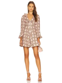 Zimmermann Daisy Mini Dress Pink Daisy Print Size 0 / AU 8 for rent on The Volte - image 1