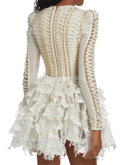 Zimmermann Coaster Corset Laced Dress Ivory Size 0 / AU 8 for rent on The Volte - image 2