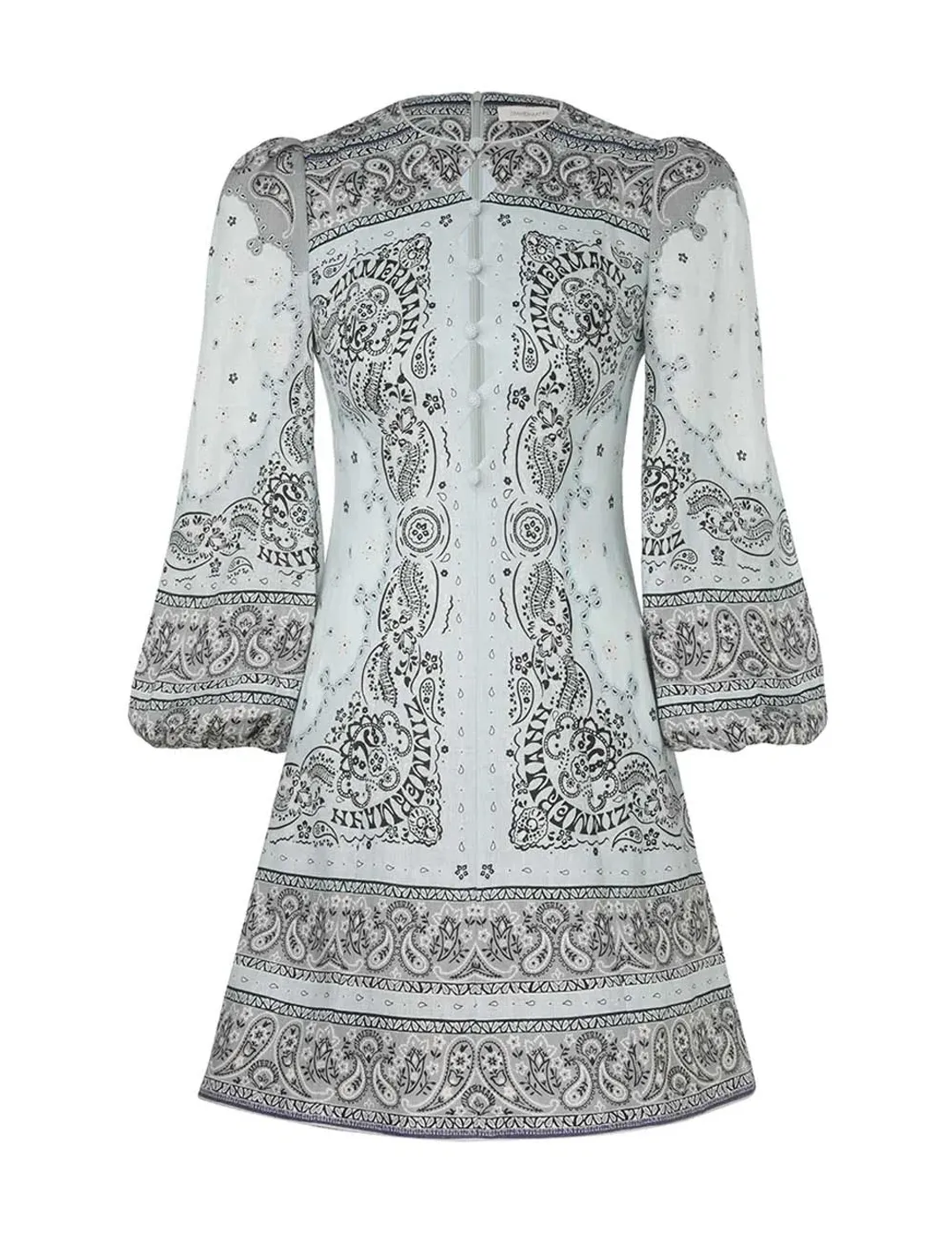 Zimmermann Matchmaker Keyhole Mini Dress Blue Bandana Size 3 / AU 14 for rent on The Volte - main image