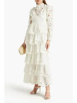 Zimmermann Luminous Embroidered Gown Natural Size 2 / AU 12 for rent on The Volte - image 1