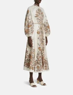 Zimmermann The Devi Billow Long Dress in Ivory Paisley Size OP/Au 6 for rent on The Volte - image 1