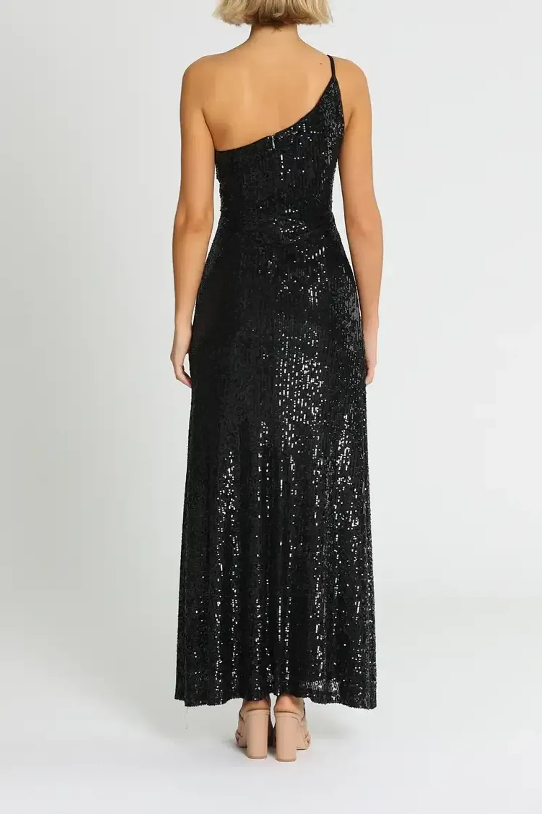 Montique Elle Sequin Gown in Black Size 10 for rent on The Volte - main image