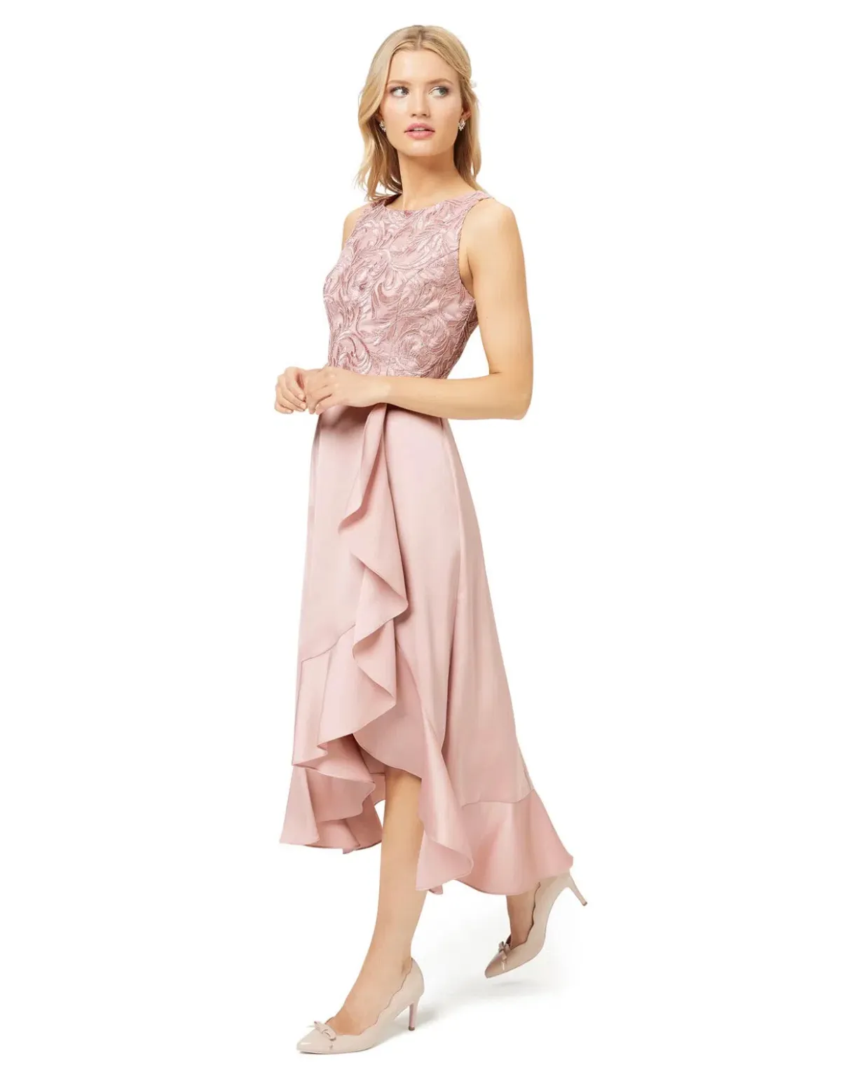 Review Thinking of You Midi Dress in Blush Size 8 - Image 1