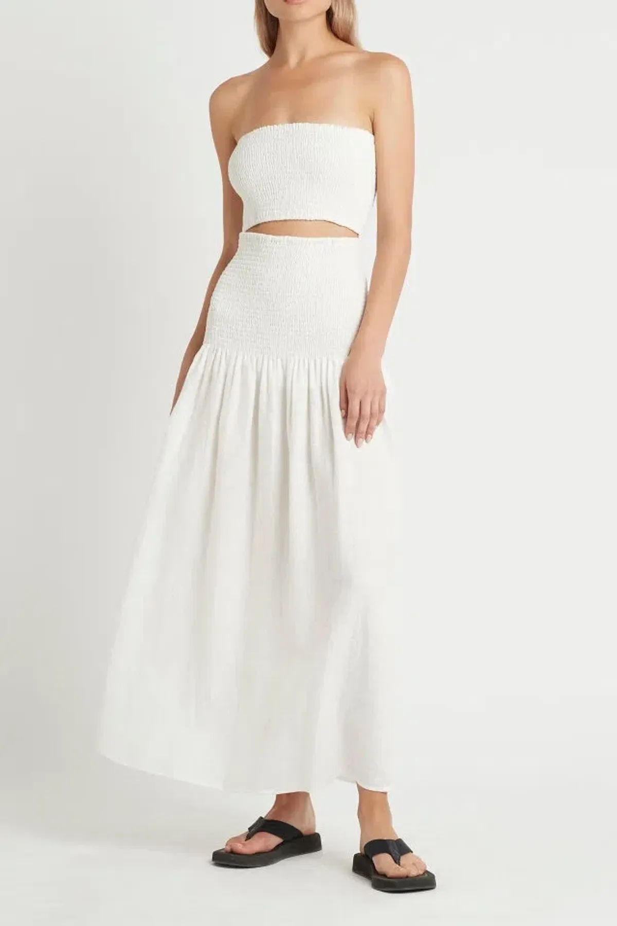 Sir The Label Madelyn Strapless Midi Dress in Ivory Size 1 / AU 8 - Image 3