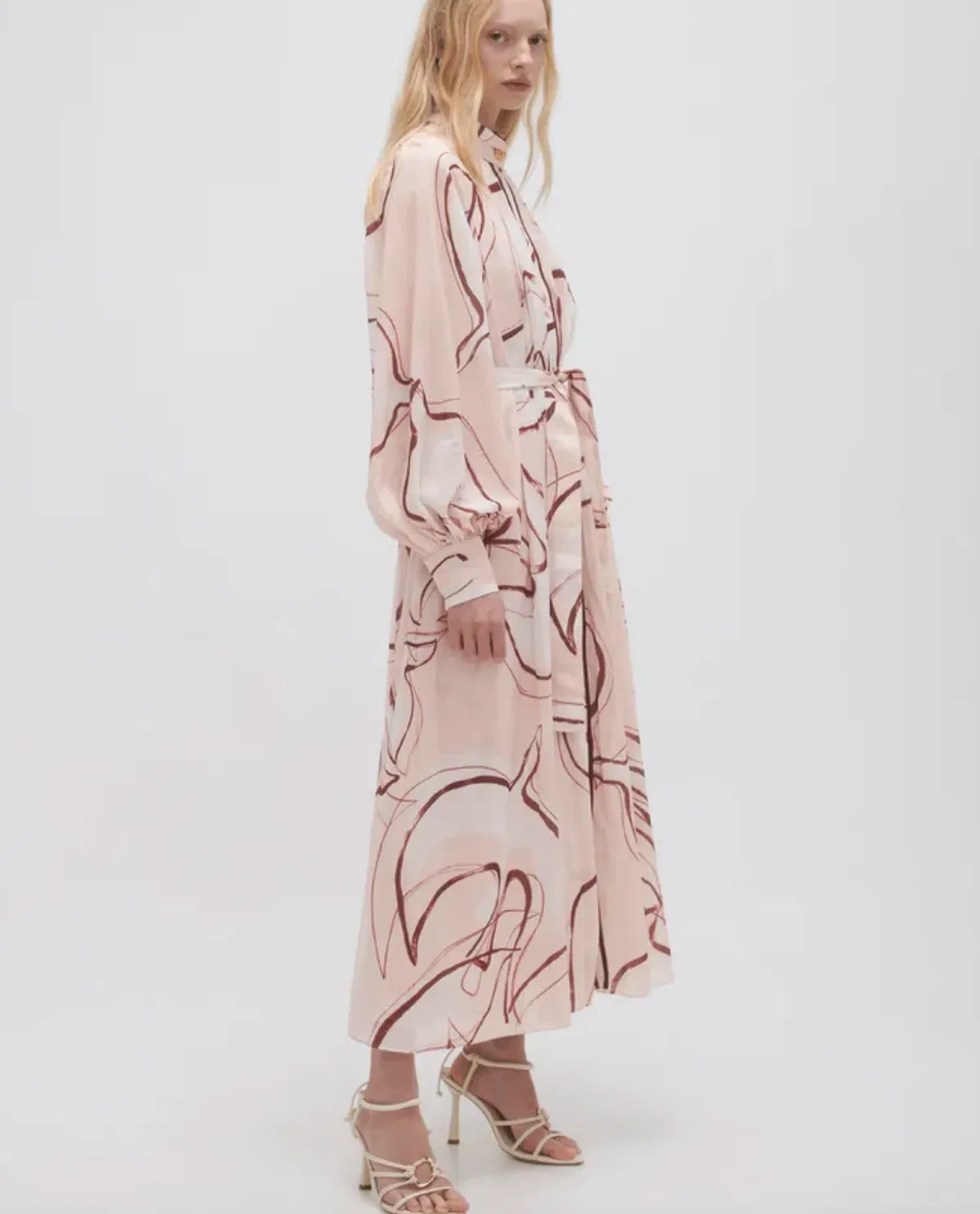 Aje Beatrice Pleated Midi Dress in Whimsical Dove Print Size S / AU 8 - Image 2