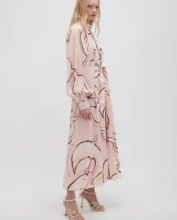 Aje Beatrice Pleated Midi Dress in Whimsical Dove Print Size S / AU 8 for rent on The Volte - image 2