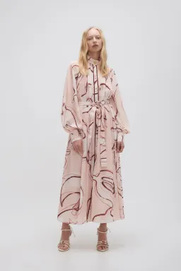 Aje Beatrice Pleated Midi Dress in Whimsical Dove Print Size S / AU 8 for rent on The Volte - image 1
