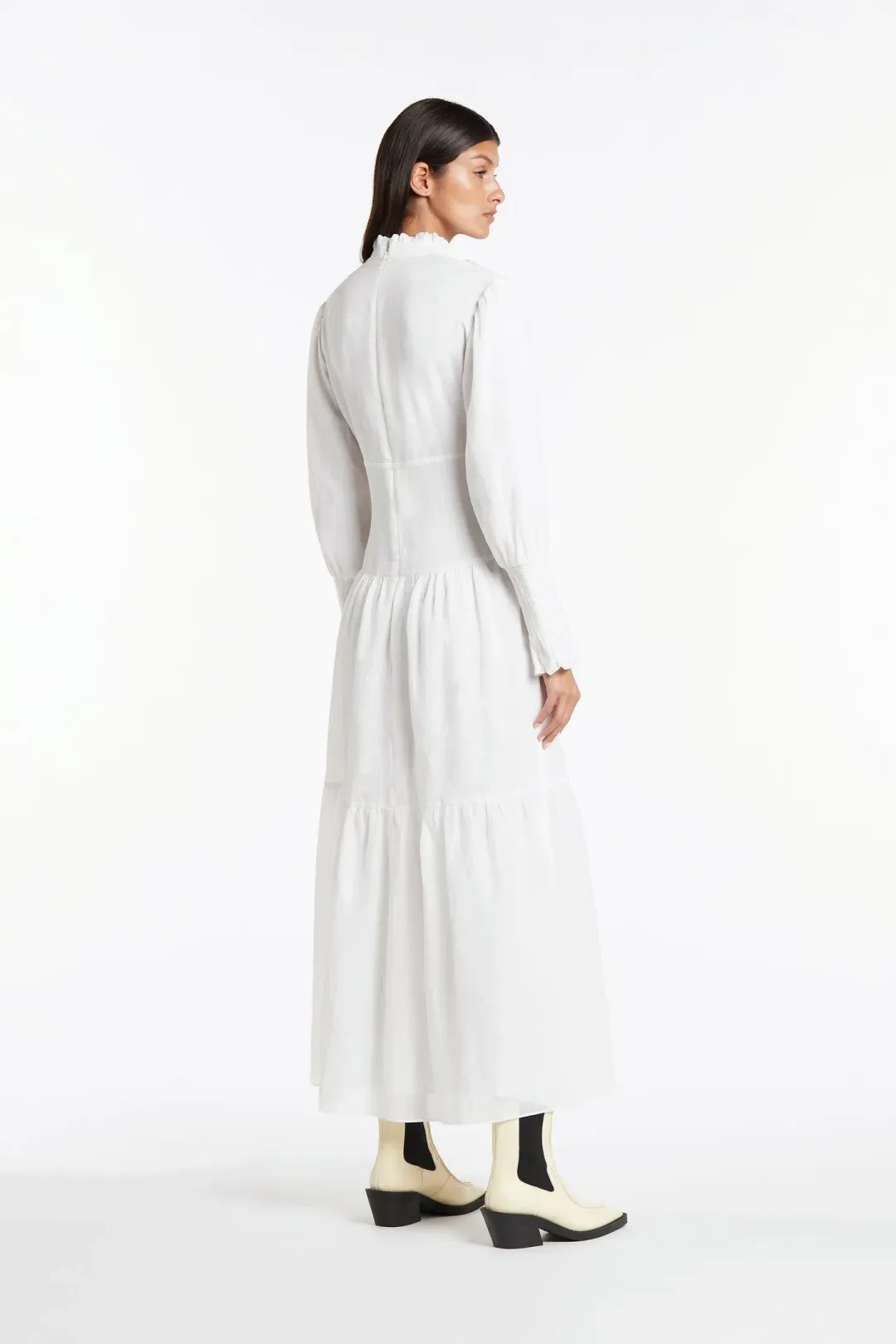 Sir The Label Diana Smocked Gown Ivory Size 1/AU 8 for rent on The Volte - main image