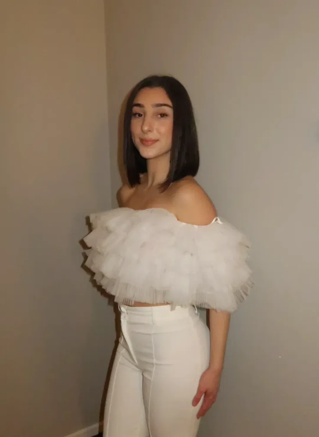 Selezza London Noelle Tulle Top White Size 6 for rent on The Volte - main image