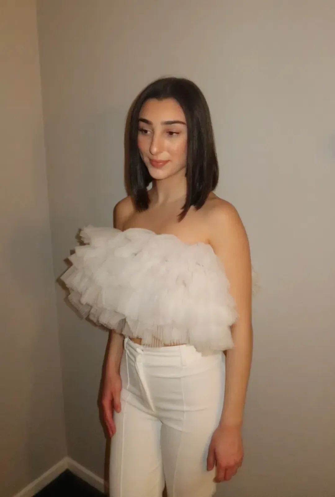 Selezza London Noelle Tulle Top White Size 6 for rent on The Volte - main image