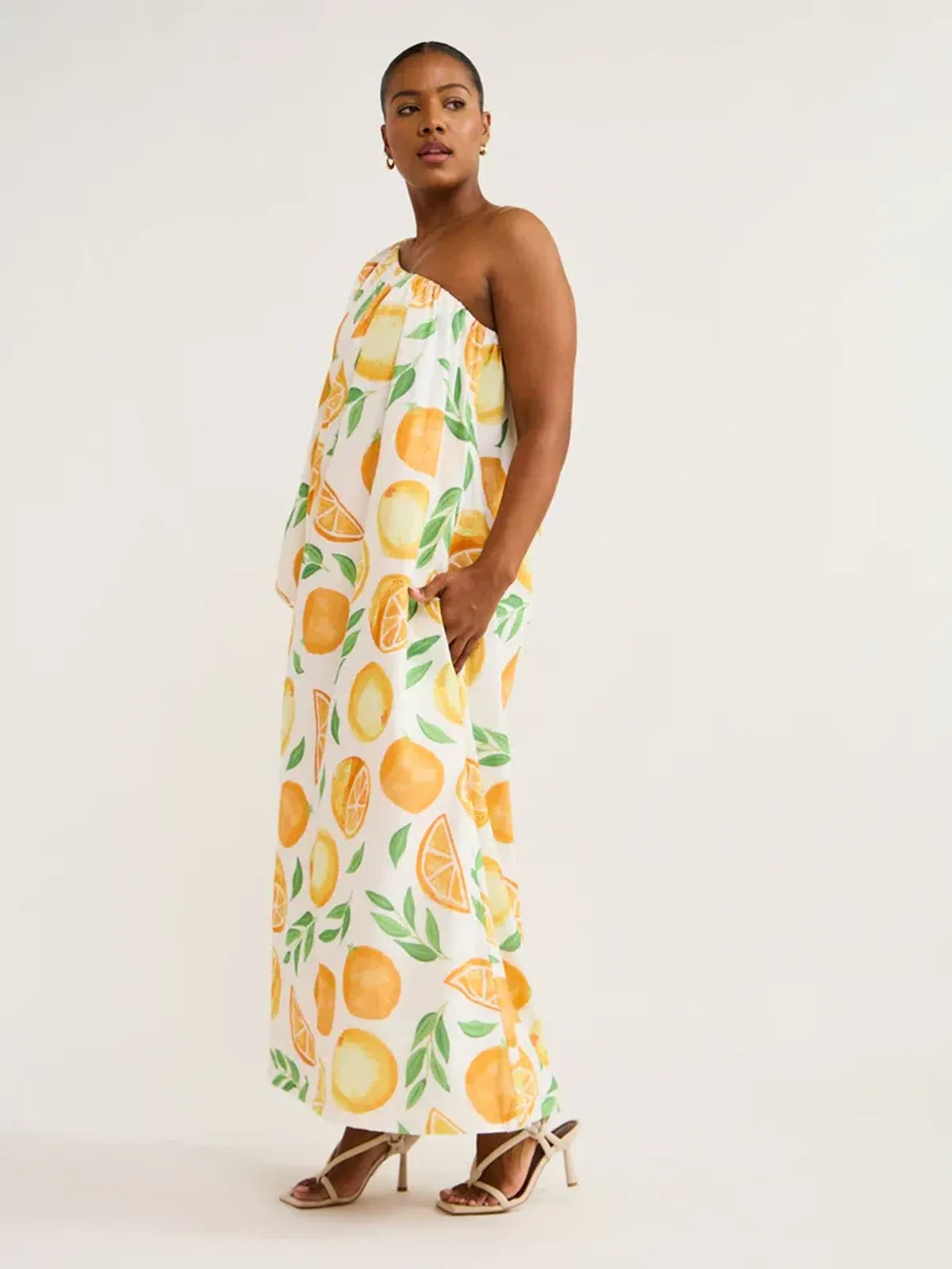 Ambra Maddalena Ophelia Dress in Orange Print Size 12 - Image 2