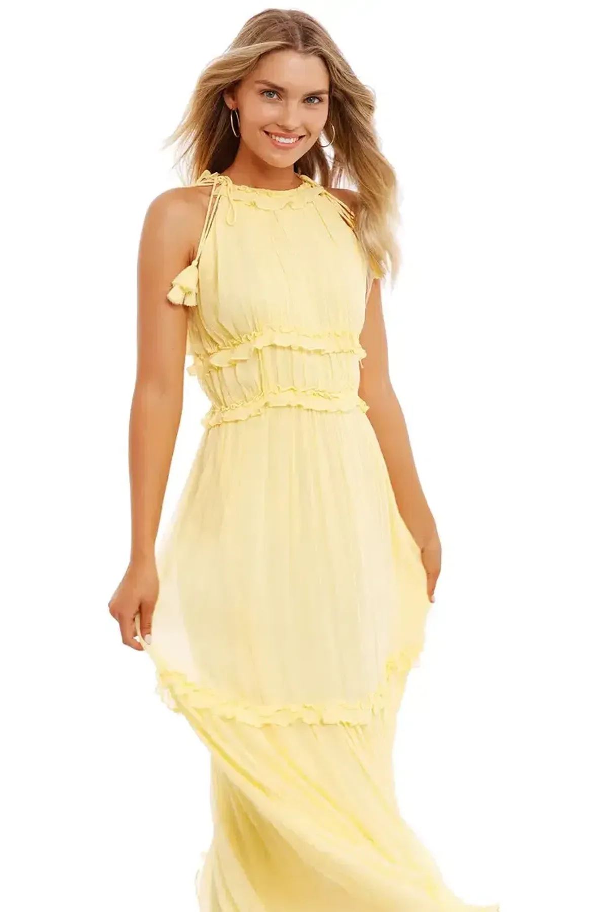 Ministry of Style Vintage Dreams Midi Dress in Butter Size 8 - Image 4