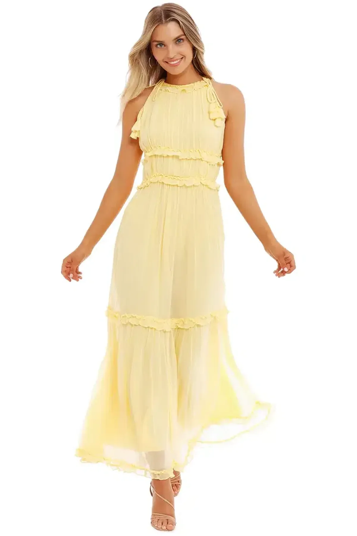 Ministry of Style Vintage Dreams Midi Dress in Butter Size 8 - Image 3