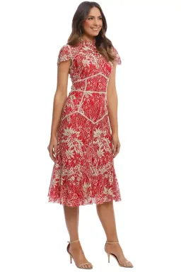 Moss and Spy Annika High Neck Dress Red Size 8 for rent on The Volte - image 1