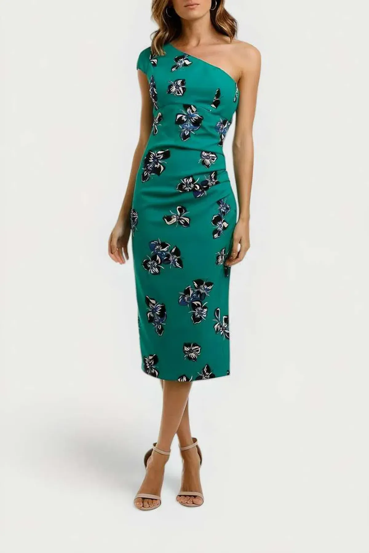Moss and Spy Valencia One Shoulder Dress in Multi Size 12 - Image 2