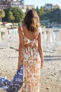 Auguste The Label Eden Maxi Dress Cream Floral Size 12 for rent on The Volte - image 3