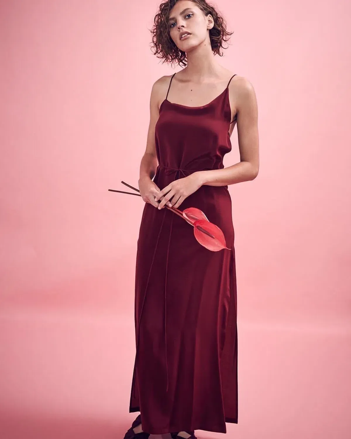 Kacey Devlin Asymmetrical Full Wrap Dress Merlot Size 10 - Image 1