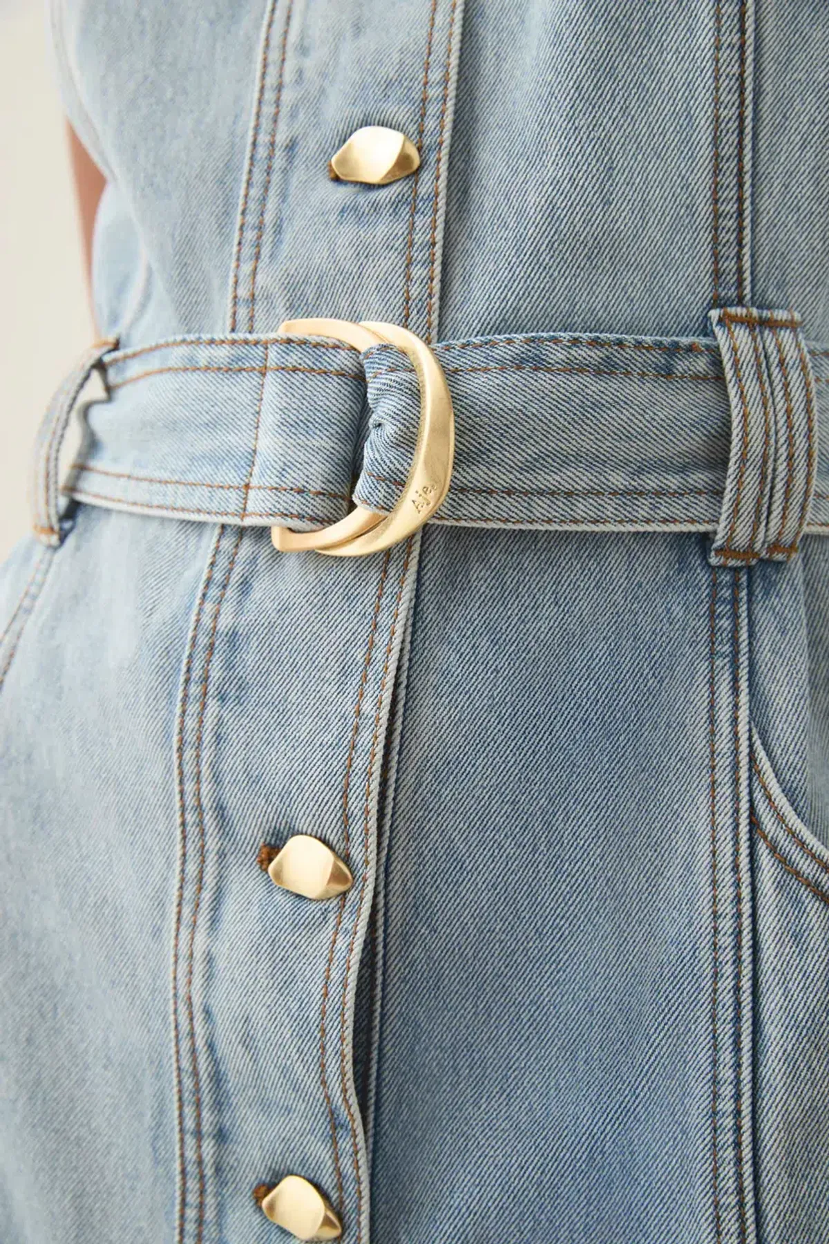 Aje Aura Denim Midi Dress Size 8 - Image 3