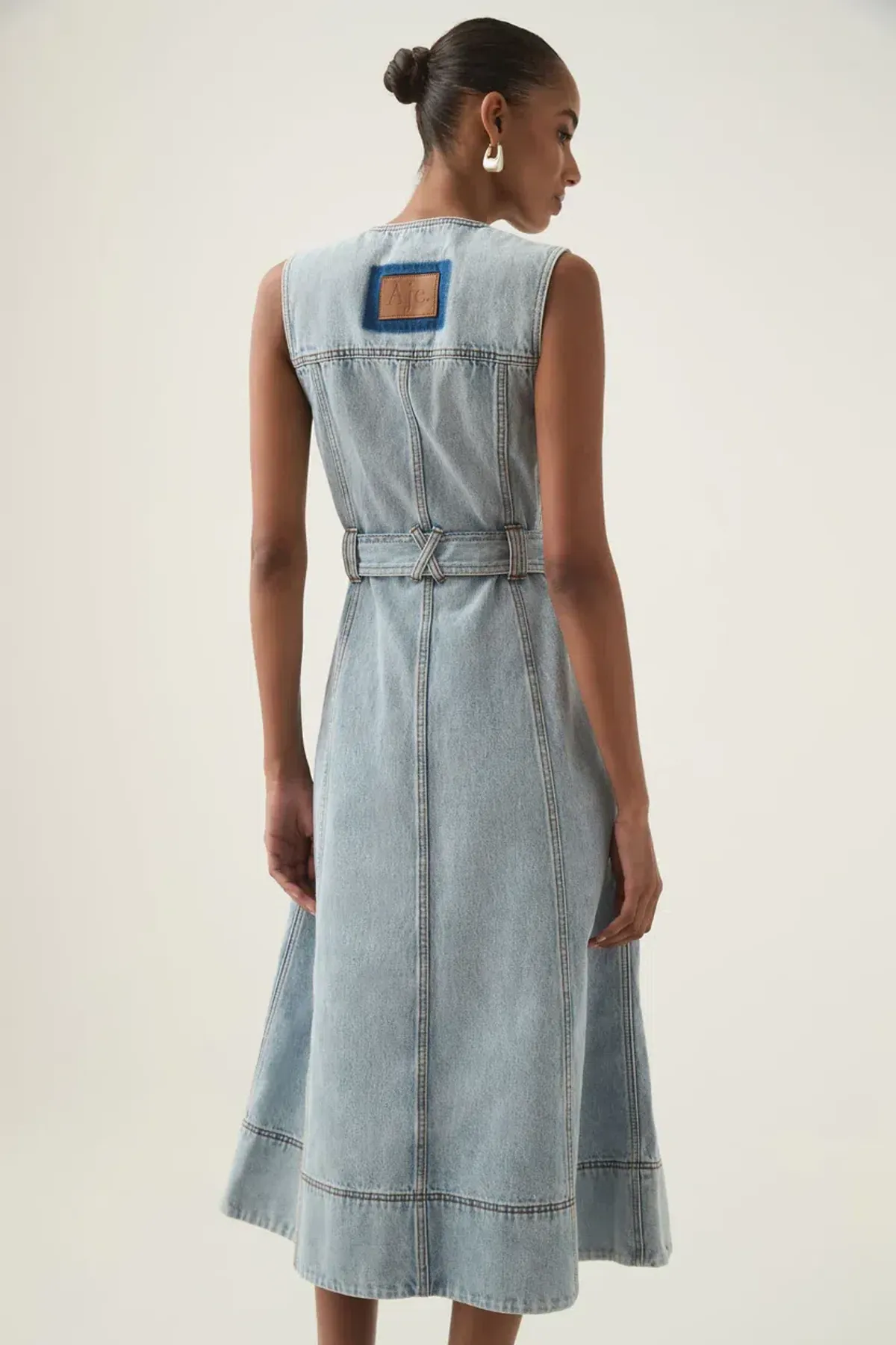 Aje Aura Denim Midi Dress Size 8 - Image 5