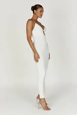Meshki Maia Pointelle Kint Maxi Dress White Size AU 8 for rent on The Volte - image 3