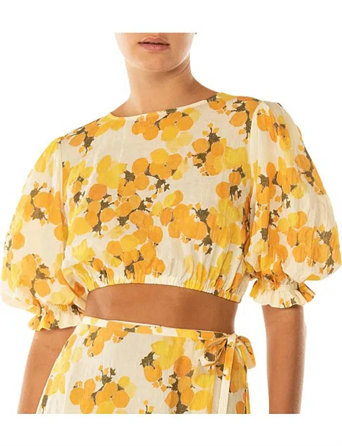 Peony Vacation Crop Top and Wrap Skirt Set Citrus Size AU 6 - Image 2