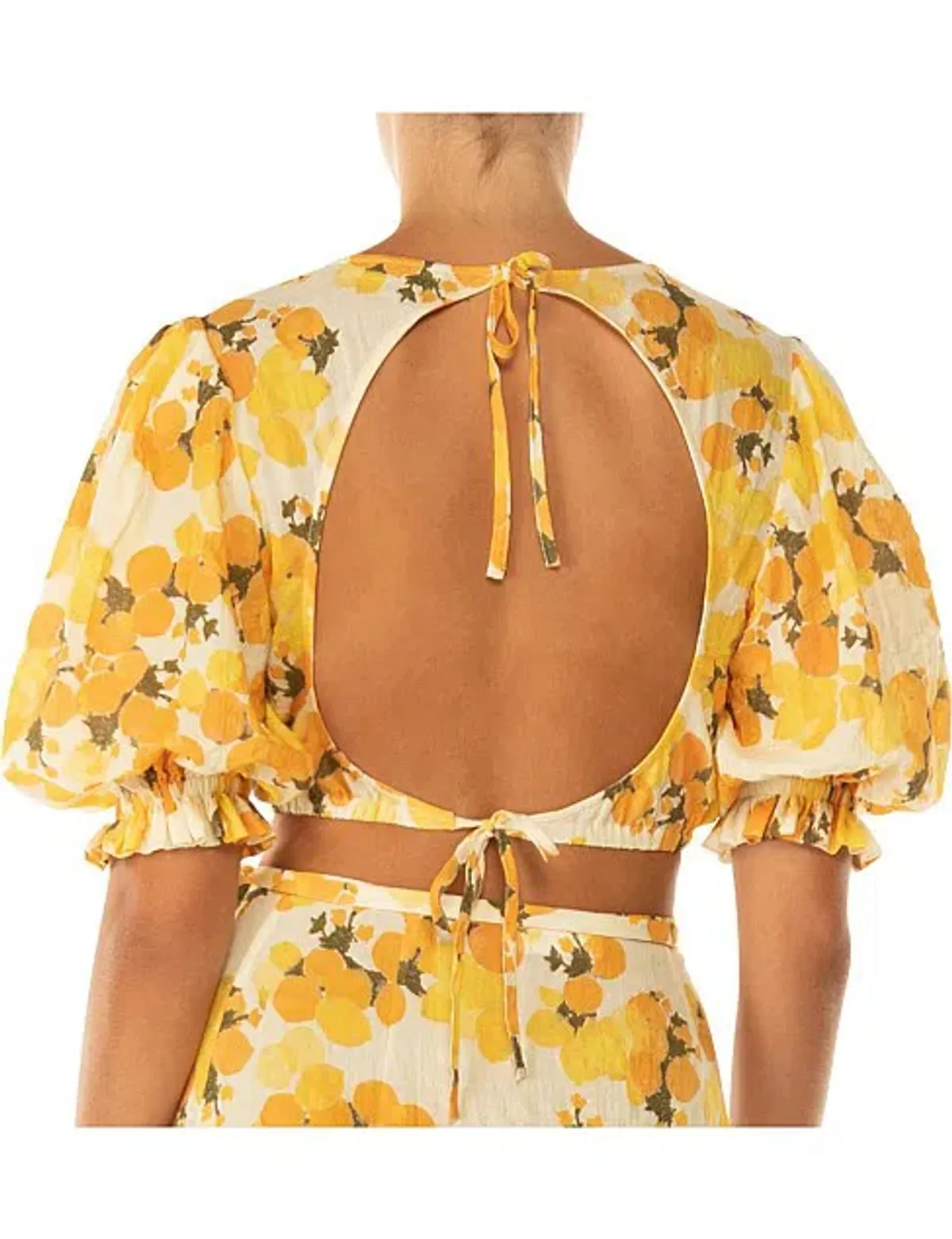 Peony Vacation Crop Top and Wrap Skirt Set Citrus Size AU 6 - Image 3