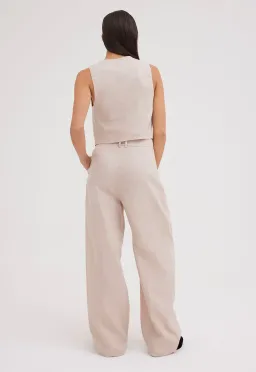 Jac + Jack Seed Linen Waistcoat Vest Stone Neutral Size 8 for rent on The Volte - image 3