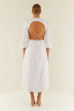 Palm Noosa Domino Dress in White Size 14 for rent on The Volte - image 3