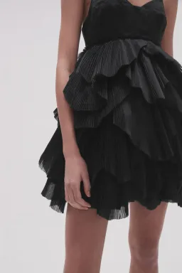 AJE Elsie pleat Mini Dress Black Size 10 for rent on The Volte - image 5