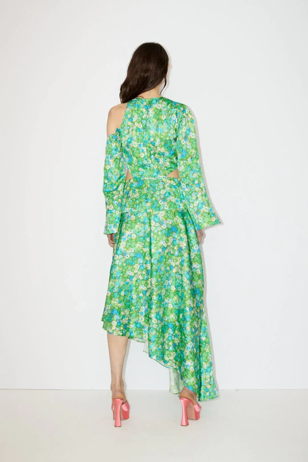 Alemais Cassandra Cut Out Midi Turquoise Dress Green Size 8 for rent on The Volte - main image