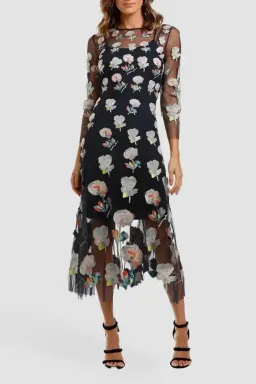 Moss and Spy Monet Dress in Ink Multi Florals Size 14 for rent on The Volte - image 3