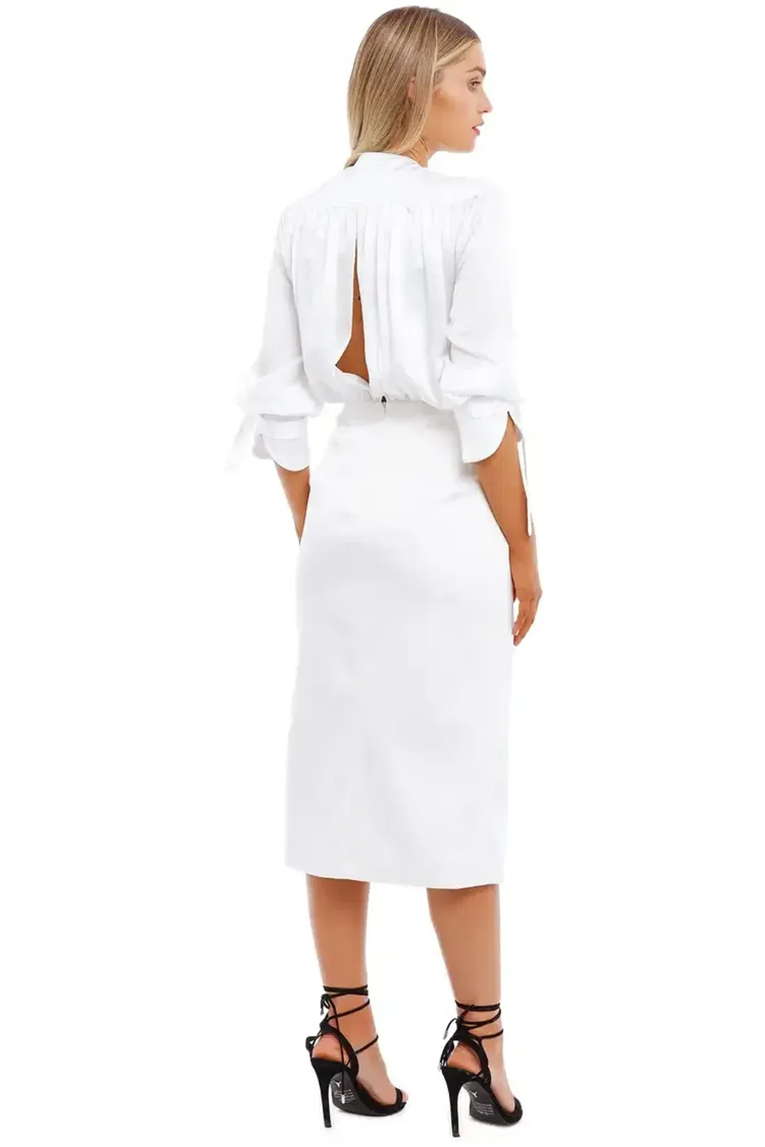 Nicola Finetti Arida Low Plunge Dress White Size 8 for rent on The Volte - main image