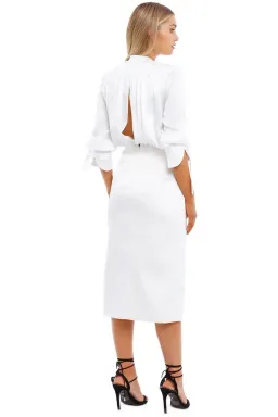 Nicola Finetti Arida Low Plunge Dress White Size 8 for rent on The Volte - image 4