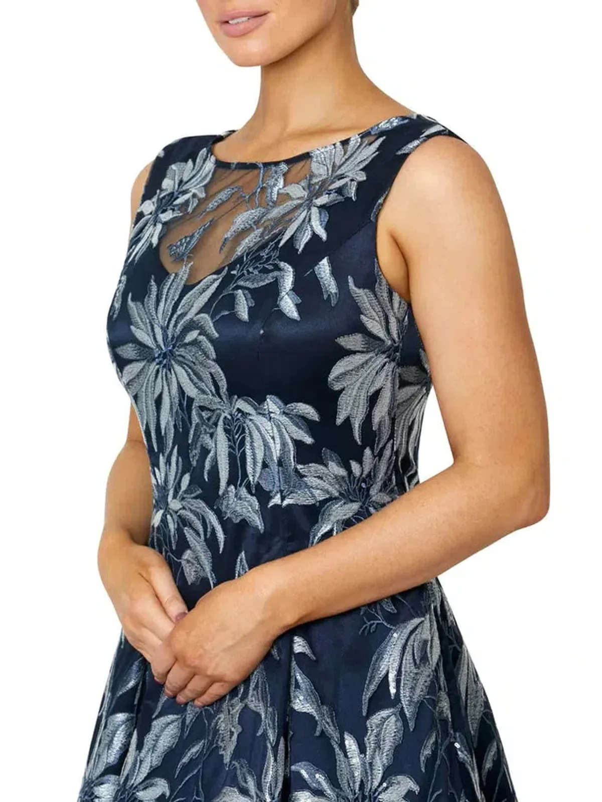 Anthea Crawford Blue Floral Dress Floral Size 10 - Image 1