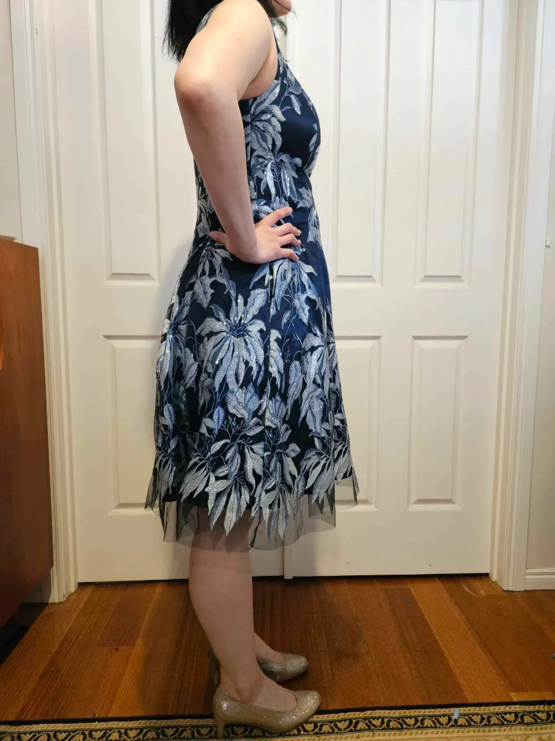 Anthea Crawford Blue Floral Dress Floral Size 10 for rent on The Volte - main image