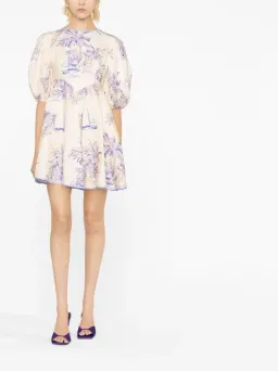 Zimmermann Puff-Sleeve Linen Mini Dress Size 8 for rent on The Volte - image 2