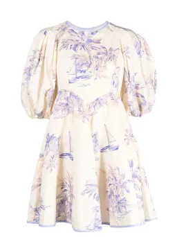 Zimmermann Puff-Sleeve Linen Mini Dress Size 8 for rent on The Volte - image 1