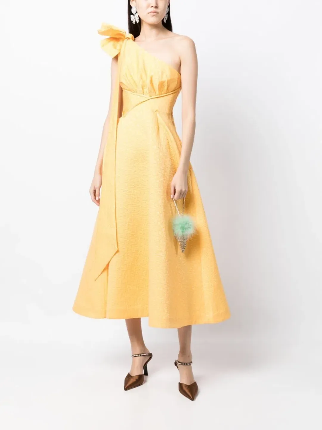 Rachel Gilbert Emiliano Midi Dress Lemondrop Size 2 / AU 10 for rent on The Volte - main image
