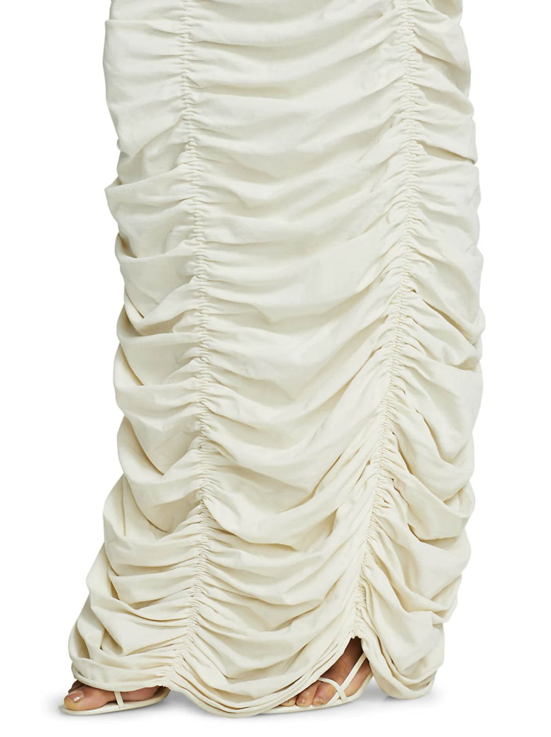 Khaite Lana Ruched Dress Ivory Size 8 for rent on The Volte - main image