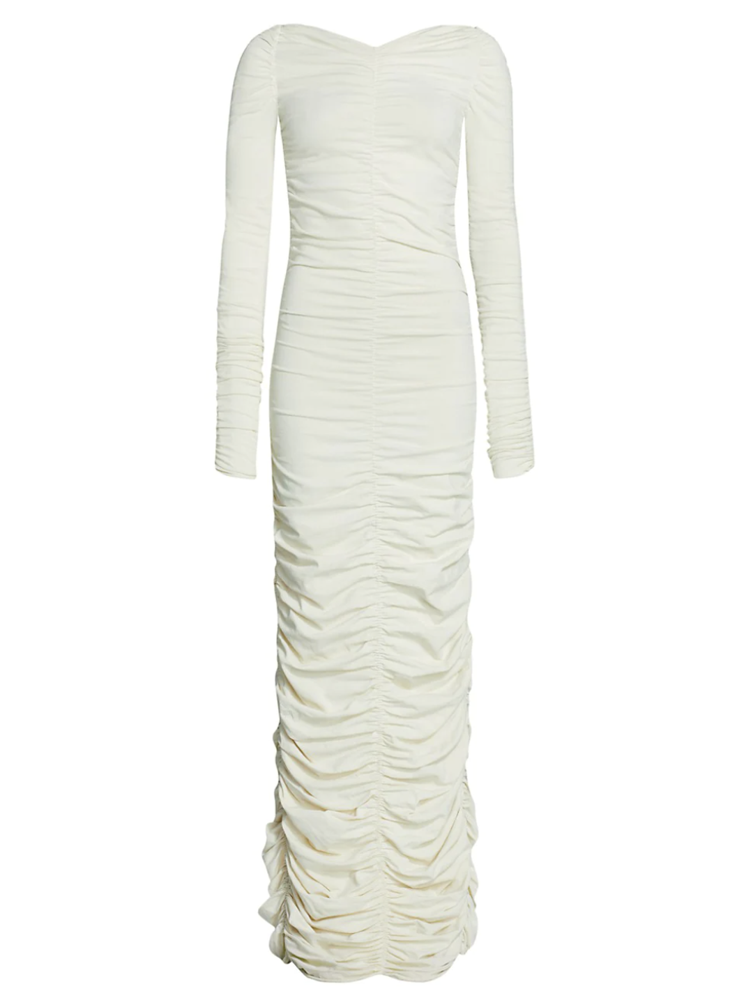 Khaite Lana Ruched Dress Ivory Size 8 for rent on The Volte - main image