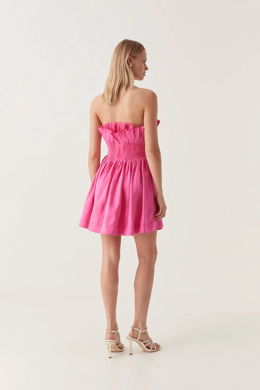 Aje Whisper Layered Mini Dress Pink Size 6 for rent on The Volte - main image