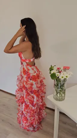 Menti Santorini Red Margarita Floral Chiffon Size S / AU 8 for rent on The Volte - image 3