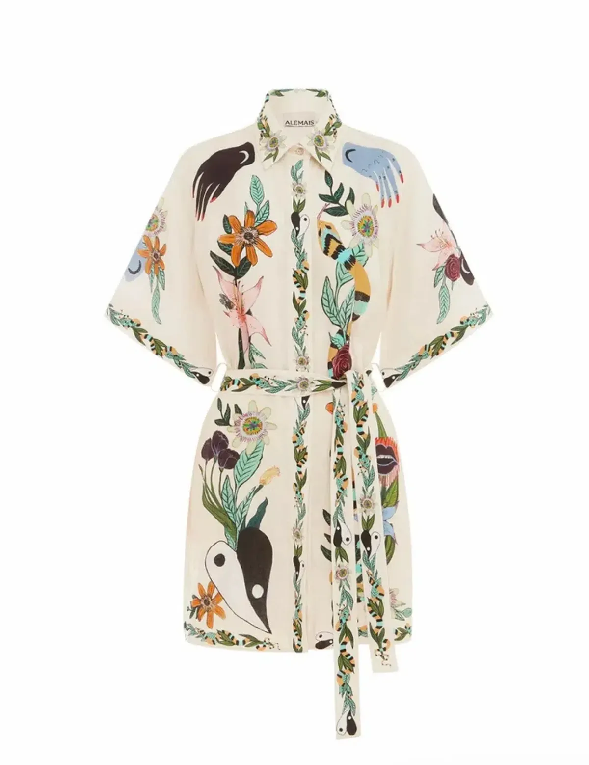 Alemais Meagan Mini Shirt Dress Print Size 8 - Image 4