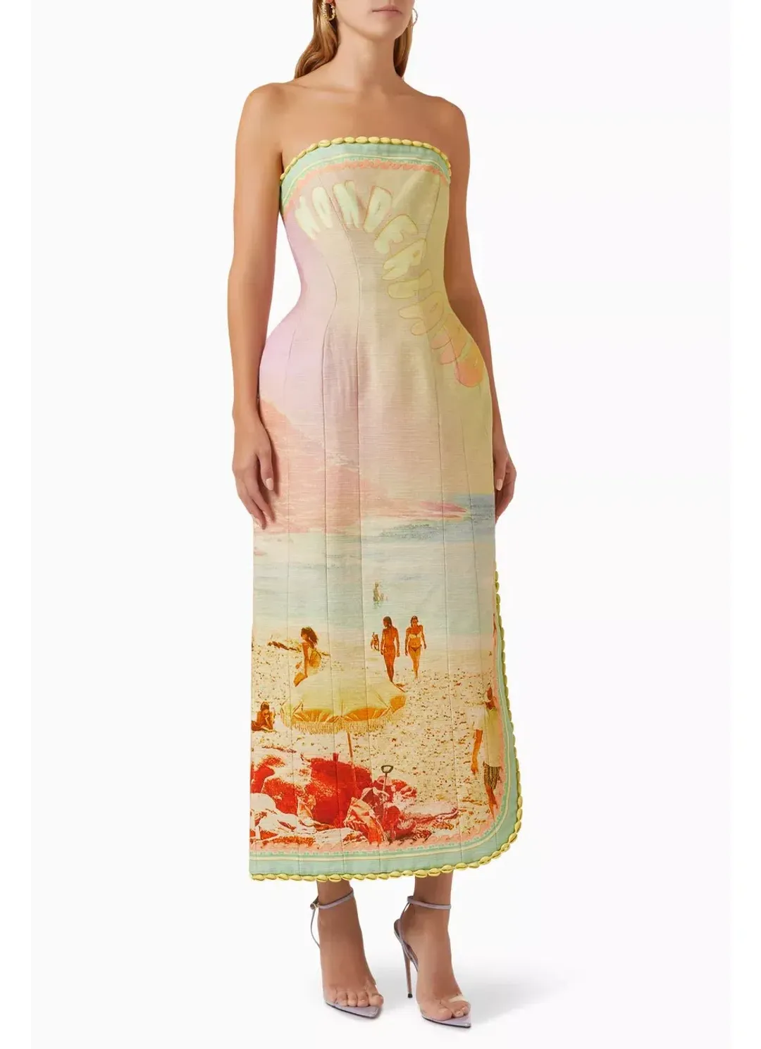 Zimmermann Coaster Structured Midi Dress in Poster Print Size 3/AU 14 for rent on The Volte - main image