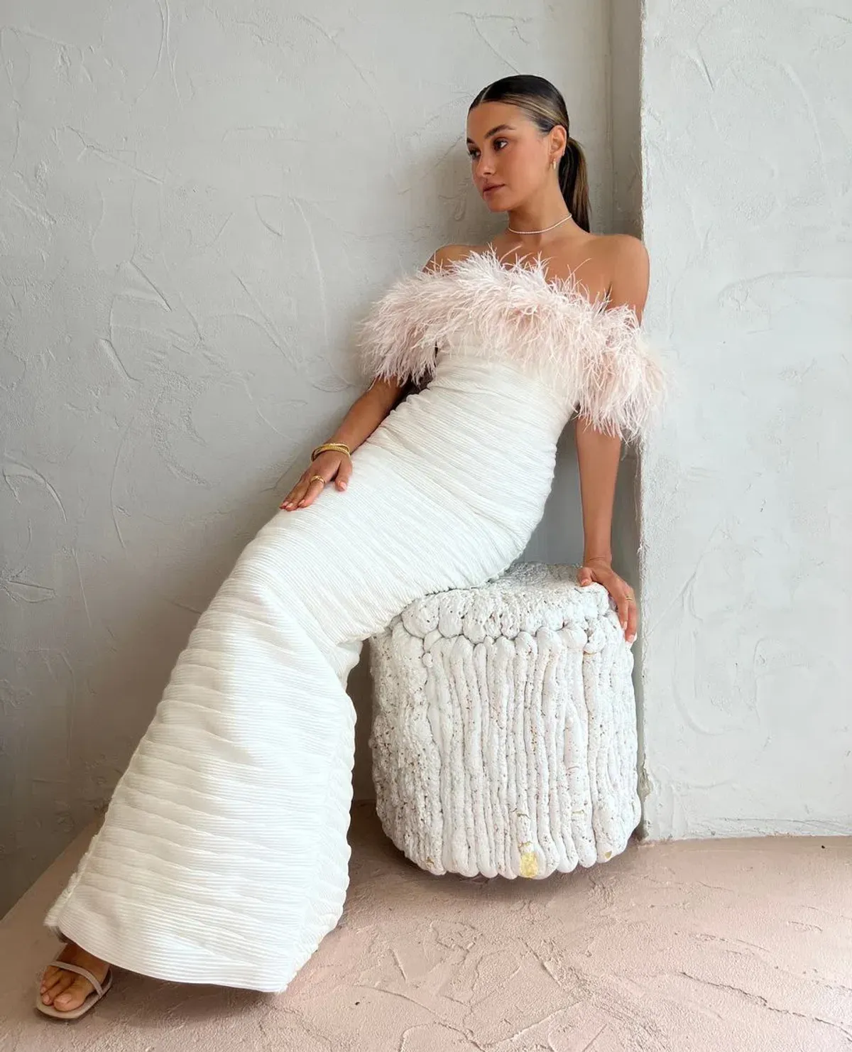 Rachel Gilbert Zion Gown White Size 10 - Image 2