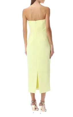 Self- Portrait Diamanté Trim Midi Dress Lime Green Size 8 for rent on The Volte - image 3