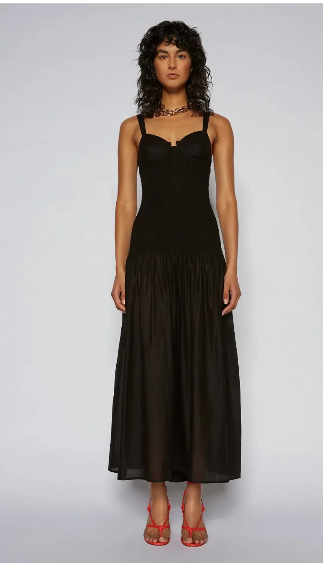 Scanlan Theodore Cotton Bralette Dress Black Size 0 / AU 6 for rent on The Volte - main image